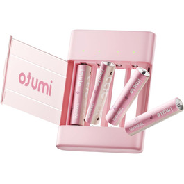 Імуто Акумулятори Li-Ion AA, 8 шт. з зарядним пристроєм, 2500 мWh, висока ємність, 1.5V, 1600+ циклів, низький саморозряд