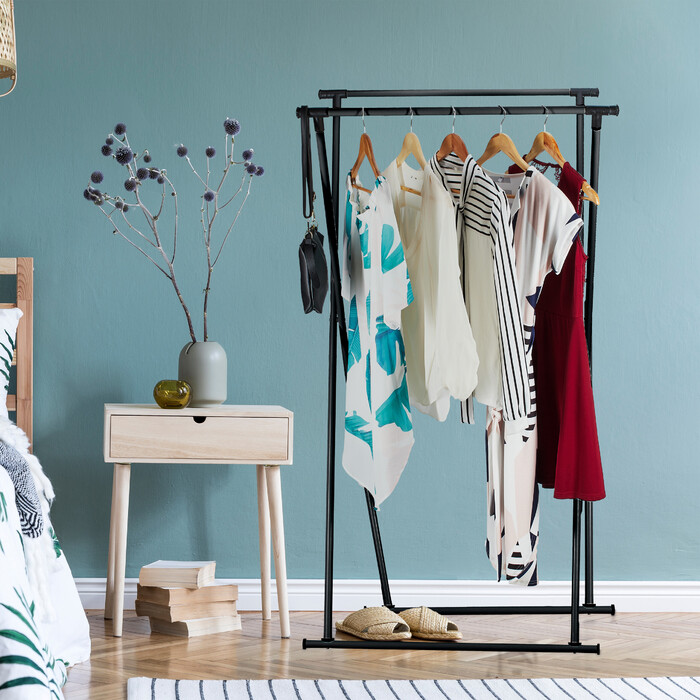 Relaxdays Extendable Clothes Rail, Metal