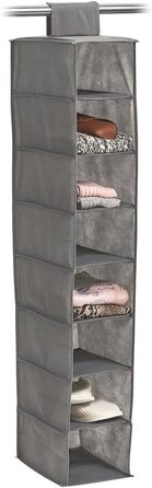 Органайзер для зберігання Zeller 14614 з 8 відділеннями, флізелін, тканина, сірий, 18x30x105 см