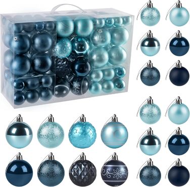 Набір прикрас для ялинки Homewit 105 шт. Золотий, пластикові кулі з гачками, для ялинки, багаторазовий