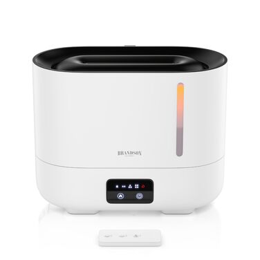 Зволожувач повітря Brandson з ефектом полум'я, керуванням від пульта, тихий, ультразвуковий, 4 режими туману, резервуар 3 літри, відсік для аромамасел, LED-підсвітка, для офісу, вітальні, спальні