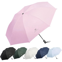 Зонт автоматичний штормостійкий з UV захистом, 8 ребер, легкий та міцний (білий, рожевий)