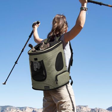 Рюкзак для кота та собаки Petsfit - зручний та дихаючий, до 5 кг, зелений