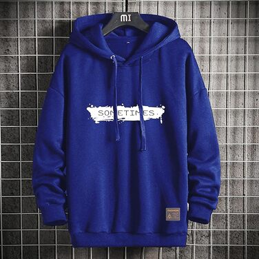 Худі Moshtashio чоловіче базове з капюшоном, світшот з довгим рукавом, класична чоловіча куртка-світшот, унісекс, білий (XL, синій)