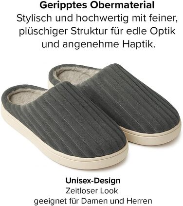 Домашні тапочки для чоловіків та жінок – надзвичайно м'які сліпони для дому - ультралегкі, неслизькі та зручні м'які тапочки - зимові домашні тапочки 41 EU сірий