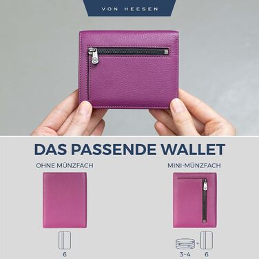 Гаманець VON HEESEN для чоловіків і жінок, рожевий, з монетницею