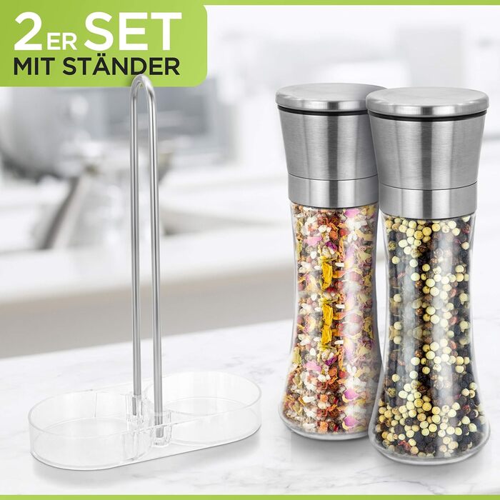 Набір для солі та перцю з керамічним млином: преміум-якість, нержавіюча сталь, для кухні