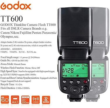 Спалах Godox TT600 - універсальний Speedlite для камер Canon, Nikon, Fujifilm, Pentax, Olympus, Panasonic