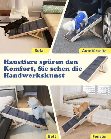 Сходинки для собак на ліжко та диван – м'які, антиковзні, складані, регульовані, портативні, до 16 кг, сірі