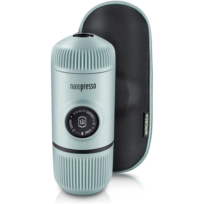 WACACO Nanopresso Portable Espresso Machine, with Nanopresso S Case, Upgrade Version of Minipresso, Travel Coffee Machine, Manually Operated (New Items Arctic Blue)