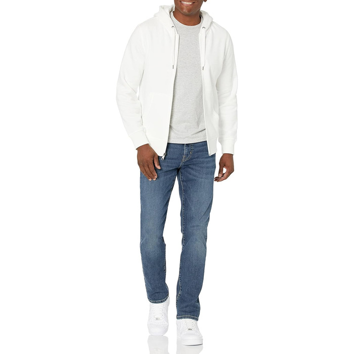Чоловіча флісова толстовка-худі на блискавці Amazon Essentials, розмір L, Off White (Білий)
