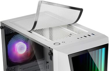 Ігровий корпус Mars Gaming MC777W White, Infinity Mirror ARGB, загартоване скло, 2 вентилятори Chroma ARGB, ATX, Білий