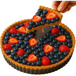 Форми для тартів Yamteck Tarteform 10см, 6 шт. З підйомним дном, антипригарне покриття, вуглецева сталь. Для тартів, пирогів, випічки, сімейних обідів та свят. Розмір 10х2 см, 6 шт. (28*3 см)