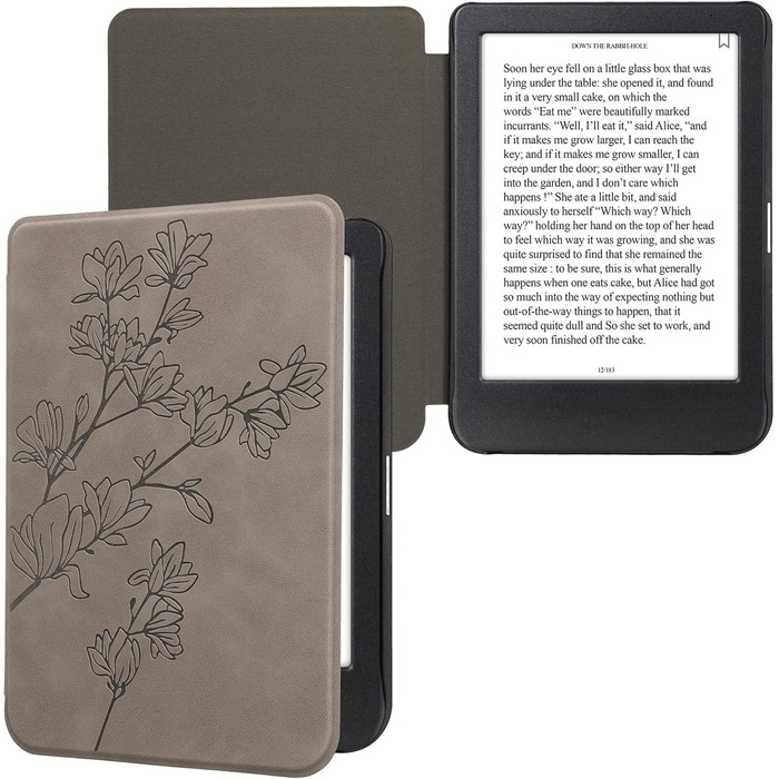 Чохол kwmobile для Kobo Clara BW/Clara Colour/Tolino Shine (5) / Shine Color - чохол з екошкіри, сірий (Magnolien Grau)