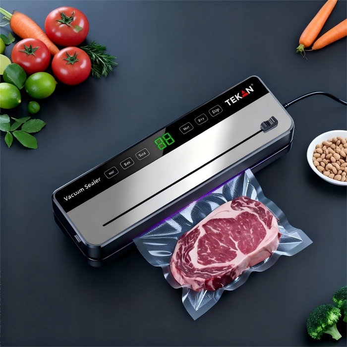 Вакууматор для продуктів із вбудованим ножем та функцією відкачування повітря з контейнерів