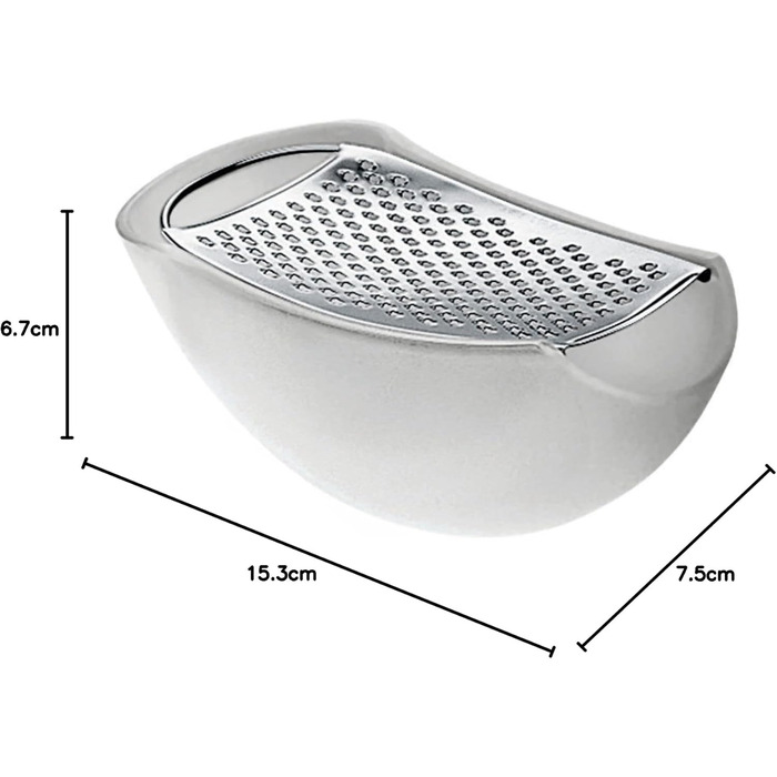 Тертка для сиру Alessi 'Parmenide' з контейнером, чорний термопластик та нержавіюча сталь, 15,3 x 7,5 x 6,7 см