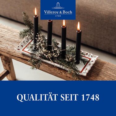 Преміальна прямокутна сервірувальна тарілка Villeroy & Boch Toy's Delight для кексу, штолена та різдвяних солодощів, порцеляна, новорічний декор