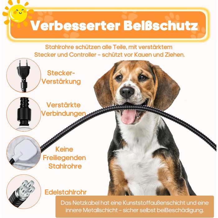 Електричний нагрівальний килимок Angelpet для собак та котів, 45x70 см, 9 температурних режимів, таймер, бісостійкий кабель, 2 знімні чохли