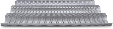 Baker's Sheet - Baguette Baking Sheet - 37 x 24 cm - for 3 Baguettes, H 2.5 cm - High-quality Non-Stick Coating