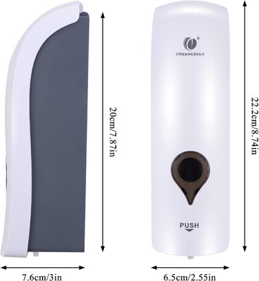 Настінний дозатор для мила без свердління, 300 мл. Підходить для мила, шампуню, дезінфікуючого засобу, миючого засобу. Чорний/Білий/Золотий (Білий)