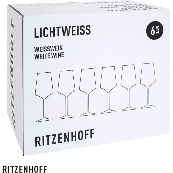 Набір склянок для білого вина RITZENHOFF Lichtweiss, 400 мл, 6 шт. - Made in Germany