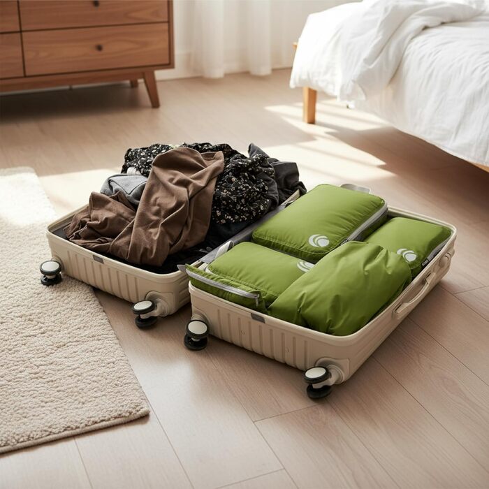 Набір кубиків-органайзерів для подорожей Cipway, 6 шт., зелений, ультралегкі, розширювані