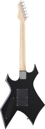 Електрогітара Rocktile Warhead Heavy-Series - Корпус з липи, 2 хамбакери, 24 лади, гриф з твердої породи дерева, тремоло Vintage String Thru, чорний глянцевий