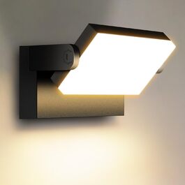 LED-водостійкий настінний світильник Kingwen 40W, 3000K, поворотний на 360°, IP65, чорний. Підходить для гаража, тераси, внутрішнього та зовнішнього використання.