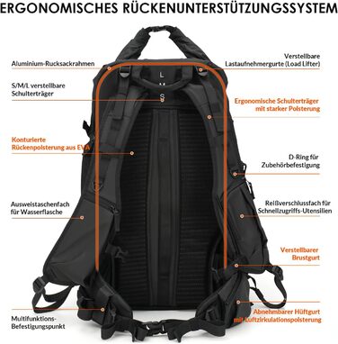 Рюкзак для фотоапарата TARION: водонепроникний, 35L, з відділенням для 16