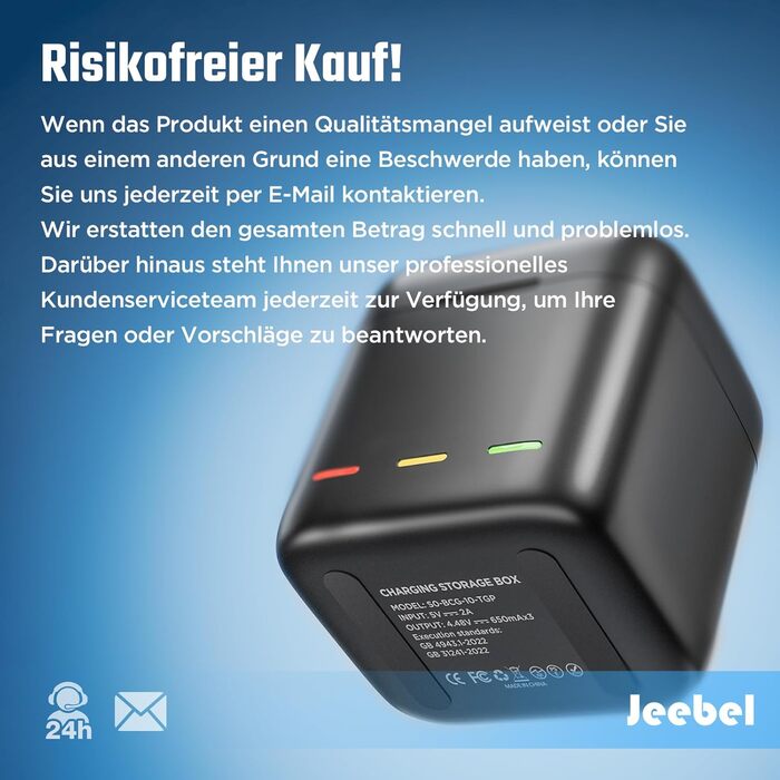 Зарядний пристрій для GoPro Hero 13 Black — 3-канальний зарядний пристрій з швидкою зарядкою, USB-C кабель. Сумісний з GoPro Hero 13 Black, оригінальний акумулятор (без акумулятора). Для Hero 13