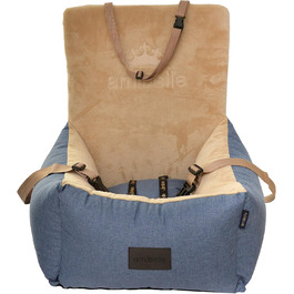 Автокрісло для собак та котів, Universal, миється, чорне, штучна шкіра, 55 x 55 см (Bella Jeans)