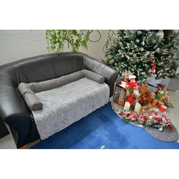 Крісло-ліжко для собак Raikou: зручне та захисне, 90x90 см, сірий меланж