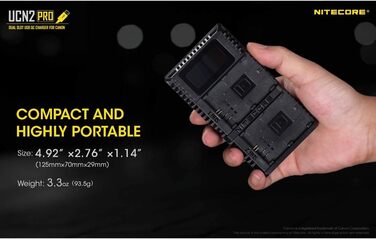 Зарядний пристрій Nitecore UCN2 Pro для Canon LP-E6 (N), чорний (подвійний)