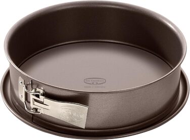 Dr. Oetker Springform Ø 24 cm, cake pan from the Back-Edition series with enamel serving base, round steel cake pan with non-stick coating (color: brown), quantity: 1 piece