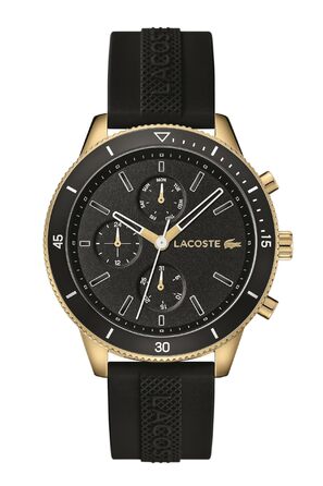 Годинник чоловічий Lacoste Multi Zifferblatt Quartz з чорним силіконовим браслетом 2010994