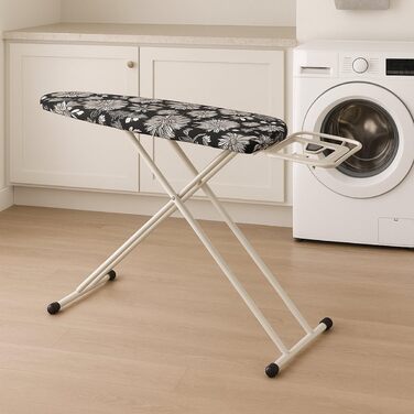 Прасувальна дошка SensaHome розкладна, 120x38 см, з підставкою для праски, квітковий принт, сірий