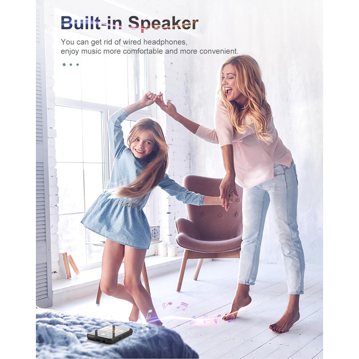 MP3 плеєр 64GB Bluetooth 5.3 HiFi з металевим корпусом, радіо FM, диктофон, сенсорний екран 2.4