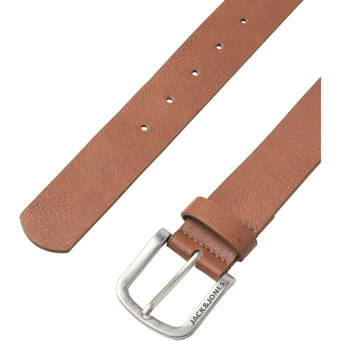 Чоловічий шкіряний ремінь JACK & JONES JACHARRY з металевою пряжкою (90, Cognac)