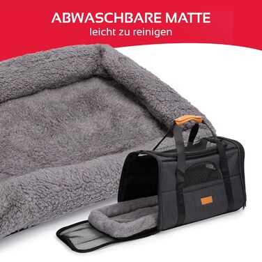 Сумка-переноска для собак та котів Maxxpro - 44 x 31 x 34 см, складана миска/ліжко, сірий колір, до 5 кг