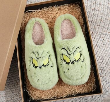 Тапочки для дому Grinch - святкові, плюшеві, теплі, для чоловіків (39/40 EU)