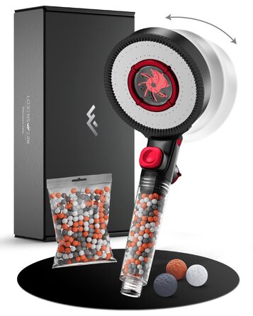 Фільтр для душу з 3 режимами та бустером | Економна душова лійка з мінеральними перлами | Ручна душова насадка чорного кольору з інструментом, запасними перлами та нержавіючою пластиною (прозора ручка)