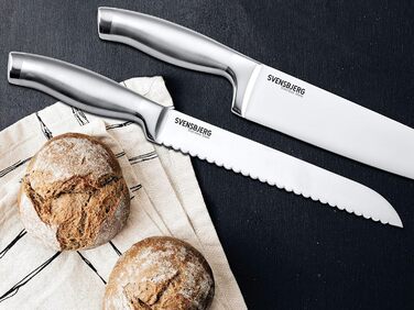 Набір кухонних ножів SVENSBJERG з підставкою: 5 професійних ножів з нержавіючої сталі, бамбукова підставка, сучасний дизайн, SB-MB101-KS101