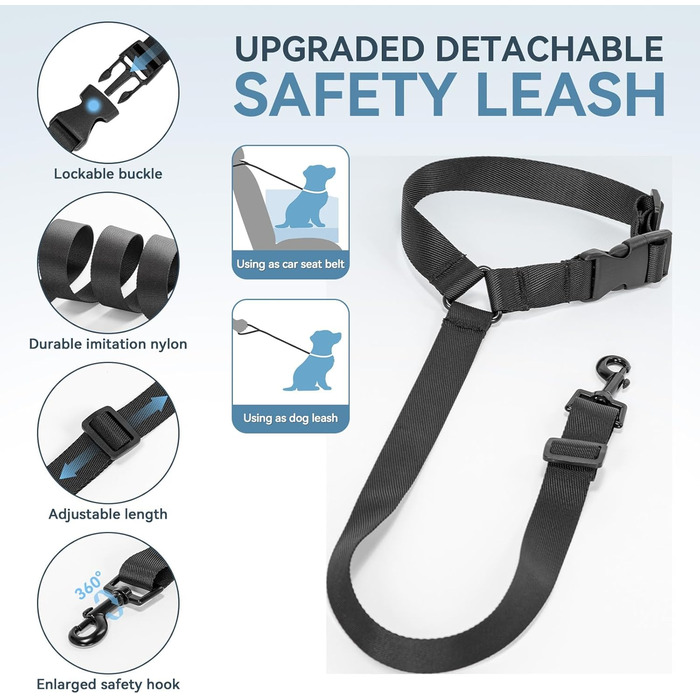 Автомобільний лежак для собак PETFIT, блакитний, до 12 кг, з підняттям 12.5 см, знятний чохол