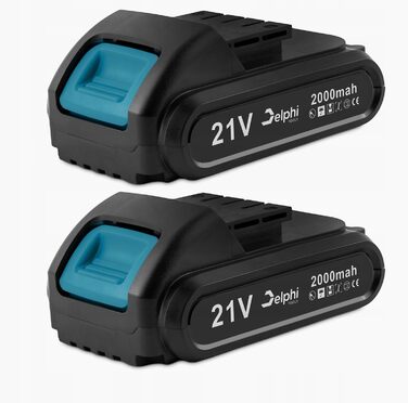 DELPHI 21V акумуляторний шуруповерт Set з 2 акумуляторами, 2 швидкості, 24 ступені крутного моменту, LED-підсвічування, для DIY-проєктів, 41-елементний набір з кейсом