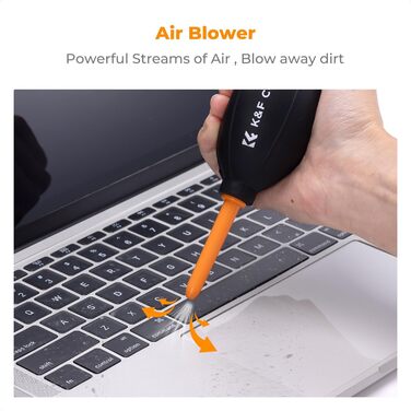 Набір для чищення ноутбука та екрану K&F CONCEPT 6 в 1: гель, спрей, серветка, стік, повітряний дюйма. Сумісний з ПК та телевізором