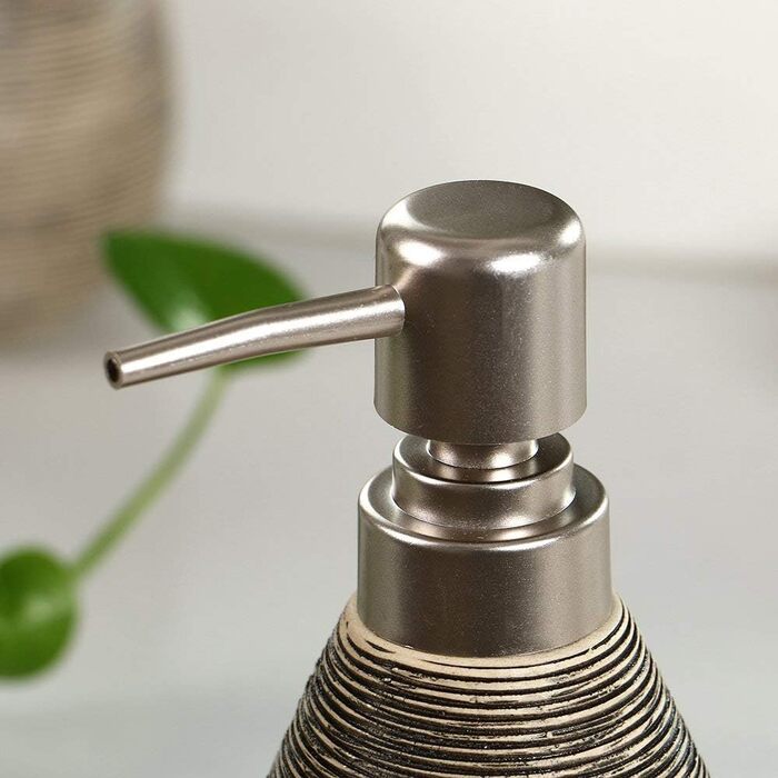 Набір для ванної кімнати з кераміки, 4 шт: дозатор для мила, мильниця, тримач для зубних щіток, стакан для зубної пасти, чорний, Middle