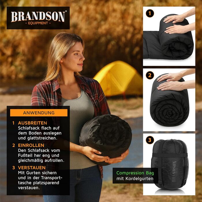 Сплячий мішок Brandson Outdoor Extreme -18°C для дорослих та дітей. Водонепроникний, дихаючий, для кемпінгу та подорожей