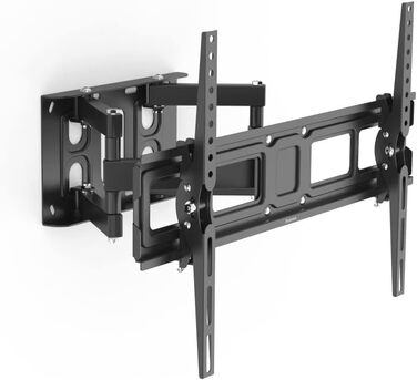 Hama TV Wall Mount Bracket (37-90 inch TV Mount, up to 220lbs, VESA 800x400, Fixed Wall Mount, Includes Fischer Anchors & Instructions, Black)