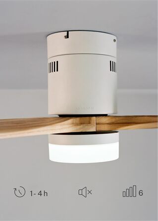 Вентилятор стельовий Windcalm Natural Wood з пультом, 132 см, 40W, 6 швидкостей, літній/зимовий режим, світлодіодне освітлення, дерев'яні лопаті