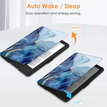 Чохол Fintie для Kindle 6 (11 покоління) 2024/2022 з авто-вимиканням, захисний чохол для Kindle Basic 2024, Ozean Marmor